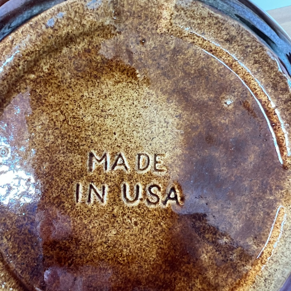 Vintage USA Pottery Brown Coffee Pot Dripolator - Picture 7 of 8